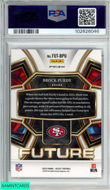 2023 PANINI SELECT SELECT FUTURE BROCK PURDY #FUTBPU ZEBRA PRIZM PSA 10 GEM MT 102626046