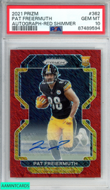 2021 PANINI PRIZM PAT FREIERMUTH #362 AUTOGRAPH RED SHIMMER 20 OF 35 RC PSA 10 87489594