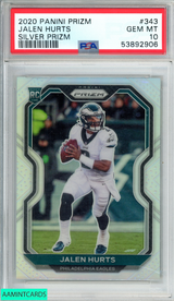 2020 PANINI PRIZM JALEN HURTS #343 SILVER PRIZM ROOKIE RC EAGLES PSA 10 GEM MT 53892906