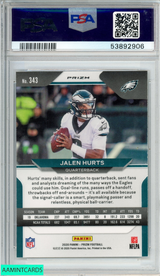 2020 PANINI PRIZM JALEN HURTS #343 SILVER PRIZM ROOKIE RC EAGLES PSA 10 GEM MT 53892906