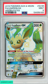 2019 POKEMON SUN AND MOON HIDDEN FATES FA LEAFEON GX #SV46 PSA 9 MINT 104359183