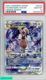 2023 POKEMON SWORD AND SHIELD CROWN ZENITH FA ZERAORA VSTAR #GG43 PSA 10 GEM MT 72020548