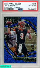 2020 PANINI SELECT JOE BURROW #346 BLUE DISCO PRIZM PSA 10 GEM MT ROOKIE RC 79433675