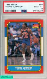 1986 FLEER VINNIE JOHNSON #56 PSA 8 NM-MT 61949339