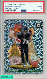 2023 PANINI DONRUSS OPTIC DOWNTOWN! BIJAN ROBINSON #D10 PSA 9 MINT RC 96167422