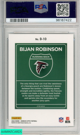 2023 PANINI DONRUSS OPTIC DOWNTOWN! BIJAN ROBINSON #D10 PSA 9 MINT RC 96167422