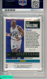 2020 PANINI CONTENDERS OPTIC SEASON TICKET AUTO KARL MALONE #VTKML GOLD PSA 9 69610111