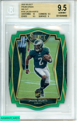 2020 PANINI SELECT GREEN PRIZM DIE CUT JALEN HURTS #150 BGS 9.5 GEM MINT RC 0015549468