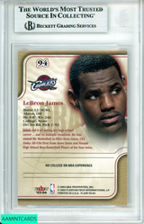 2003-04 FLAIR FINAL EDITION ROW 1 LEBRON JAMES #75 MISSING SERIAL # BGS 8 RC 999960062790