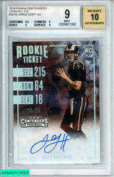 2016 PANINI CONTENDERS JARED GOFF #301B CRACKED ICE BGS 9 AUTO 10 RC 0009851900