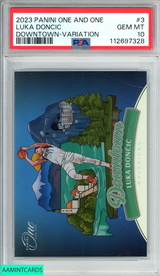 2023 PANINI ONE AND ONE LUKA DONCIC #3 DOWNTOWN VARIATION PSA 10 GEM MT 112697328