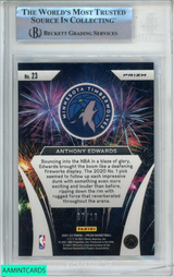 2021 PANINI PRIZM FIREWORKS ANTHONY EDWARDS #23 GOLD 7 OF 10 BGS 9 MINT 0014667544