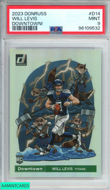 2023 PANINI DONRUSS DOWNTOWN! WILL LEVIS #D14 ROOKIE RC TITANS PSA 9 MINT 96109532