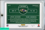 2024 DONRUSS OPTIC LAMAR JACKSON MARK ANDREWS DOWNTOWN DUOS WHITE SPARKLE 1 OF 1 999924763130