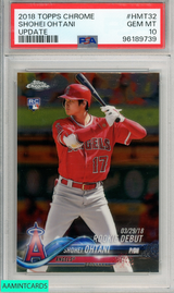 2018 TOPPS CHROME UPDATE SHOHEI OHTANI #HMT32 UPDATE PSA 10 GEM MT ROOKIE RC 96189739