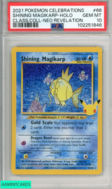 2021 POKEMON CELEBS CLASSSIC COLL SHINING MAGIKARP-HOLO #66 NEO REV PSA 10 102251846