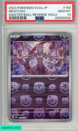 2023 POKEMON JP SV2A-POKEMON 151 MEWTWO #150 MASTER BALL REVERSE HOLO PSA 10 86588696