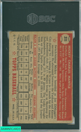 1952 TOPPS MICKEY MANTLE #311 SGC 1.5 0873160