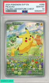 2024 POKEMON SVP EN-SV BLK STAR PROMO PIKACHU #088 PALDEA ADVNTR CHEST PSA 10 93920077