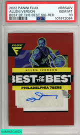 2022 PANINI FLUX BEST OF THE BEST SIGNATURES ALLEN IVERSON #BBSAIV RED PSA 10 107872084