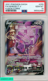 2021 POKEMON SWORD SHIELD FUSION STRIKE FA GENESECT V #255  PSA 10 GEM MT 96592468
