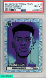 2023 PANINI HOOPS PREMIUM STOCK PRESENTATIONS BRANDON MILLER #16 PSA 10 RC 106552550