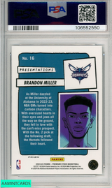 2023 PANINI HOOPS PREMIUM STOCK PRESENTATIONS BRANDON MILLER #16 PSA 10 RC 106552550