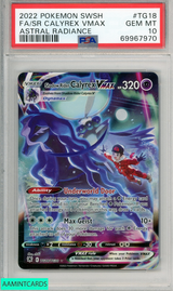 2022 POKEMON SWORD SHIELD ASTRAL RADIANCE FA SR CALYREX VMAX #TG18 PSA 10 69967970