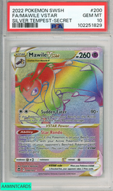 2022 POKEMON SWORD SHIELD SILVER TEMPEST FA MAWILE VSTAR #200 SECRET PSA 10 102251829