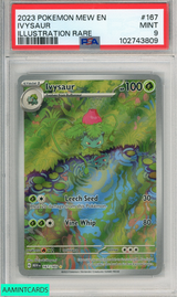 2023 POKEMON MEW EN-151 IVYSAUR #167 ILLUSTRATION RARE PSA 9 MINT 102743809