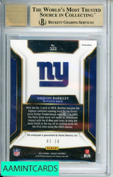 2017 PANINI SELECT PRIZM GOLD SAQUON BARKLEY #322 BGS 9.5 AUTO 10 RC 7 OF 10 XRC 0010894713