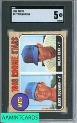 1968 TOPPS NOLAN RYAN #177 SGC 5 EX RC ROOKIE 4722022