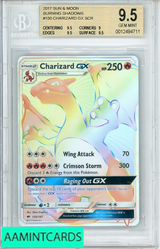 2017 POKEMON SUN MOON BURNING SHADOWS CHARIZARD GX SCR #150 BGS 9.5 0012494711