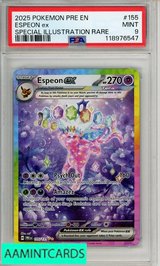 2025 POKEMON PRE EN-PRISMATIC EVO ESPEON EX #155 SPL ILL RARE PSA 9 118976547
