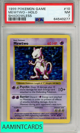 1999 POKEMON GAME MEWTWO-HOLO #10 SHADOWLESS PSA 7 NM 64540277
