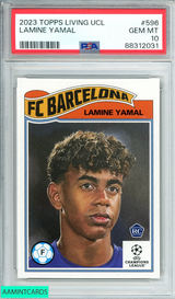 2023 TOPPS LIVING UEFA LAMINE YAMAL #596 ROOKIE RC PSA 10 GEM MT 88312031