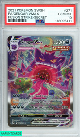2021 POKEMON SWSH FA GENGAR VMAX #271 FUSION STRIKE-SECRET PSA 10 GEM MT 118095411