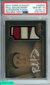 2014 TOPPS DYNASTY PAUL GOLDSCHMIDT #APPG3 AU PATCH 2 OF 10 PSA 10 AUTO 10 67977612