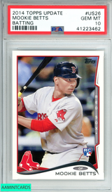 2014 TOPPS UPDATE MOOKIE BETTS #US26 BATTING ROOKIE PSA 10 GEM MT 41223462