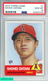 2018 TOPPS LIVING SHOHEI OHTANI #7 LOS ANGELES ANGELS ROOKIE PSA 10 GEM MT 64525745