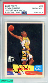 2007 TOPPS KEVIN DURANT #112 1957-58 VARIATION  ROOKIE PSA N0: AUTH  AUTO AUTH 86852708
