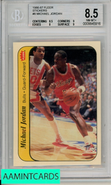 1986-7 FLEER STICKERS MICHAEL JORDAN #8 BGS 8.5 RC 0009945916