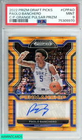 2022 PANINI DP PAOLO BANCHERO #CPPAO C P-ORANGE PULSAR PRIZM 27 OF 49 RC PSA 9 75309970