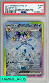 2025 POKEMON PRE EN-PRISMATIC EVOS GLACEON EX #150 SPL ILL RARE PSA 9 116938749