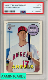 2018 TOPPS HERITAGE SHOHEI OHTANI #600 PSA 10 GEM MT 97144289