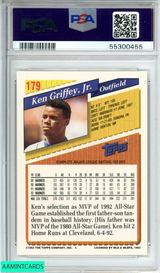 1993 TOPPS KEN GRIFFEY JR  #179 SEATTLE MARINERS HOF PSA 10 GEM MT 55300455