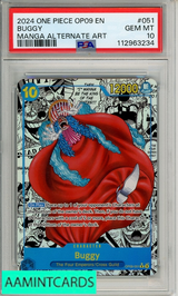 2024 ONE PIECE OP09-EN BUGGY #051 MANGA ALTERNATE ART PSA 10 GEM MT 112963234