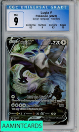 2022 POKEMON SILVER TEMPEST LUGIA V #186 CGC 9 MINT 4194452004