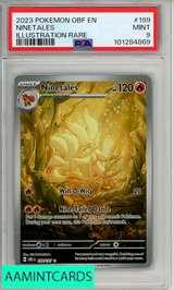 2023 POKEMON OBF EN-OBSIDIAN FLAMES NINETALES #199 ILL RARE PSA 9 MINT 101284869
