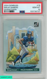 2024 PANINI DONRUSS DOWNTOWN! MALIK NABERS #18 ROOKIE RC PSA 10 GEM MT 103738737